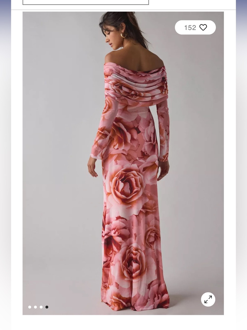 Off-Shoulder Pink Floral Maxi Dress afrm